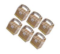 IWOWHERO 12 pièces Coffrets Pirate Papier Vintage Bois Boîtes Cadeaux Portables pour Bonbons Fête Garçon Fille Garçons Filles