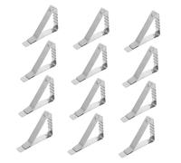 IWOWHERO 12 pièces Pinces à Nappe Acier Inoxydable Fixe Nappe Table Extérieur et Intérieur Clip Table Cloth Clamp Antidérapant pour Pique- Mariage et Réceptions