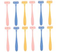 IWOWHERO 12 Pièces Rasoir à Poils de Épilateur Manuel Portable pour Jambes et Aisselles pour Rasage Irritation Jaune Rose Bleu