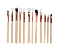 IWOWHERO 12 pièces Set Pinceaux Maquillage Professionnel pour Yeux et Visage Poils Synthétiques Doux Multi-usages pour Fard à Paupières Eyeliner Poudre et Fond de Teint Couleur Peau Kit