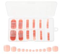 IWOWHERO 120 Capsules D’Ongles D’Orteils à Presser, Faux Ongles Français Courts en ABS, Résistants à Déformation, 120 Pièces pour Femmes