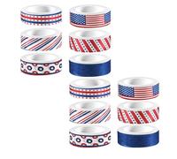 IWOWHERO 12rouleaux Ruban Adhésif Décoratif Independence Day pour Scrapbooking Thème Juillet Adhésif Sûr pour Journaux et DIY