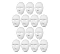 IWOWHERO 14 masques de bal masqué à peindre - Masques blancs vierges couvrant tout le visage, parfaits pour les projets artistiques DIY, le théâtre, les fêtes, les activités artistiques en classe