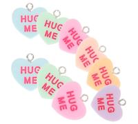 IWOWHERO 14 Pièces Charme De Coeur De Résine Collier e Perle Pour Bijoux Cœur Chaînes De Collier Charmes De Porte-clés Collier Coeur Charbonnier Collier Serestto Charme De Bonbons Le Fer
