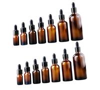 IWOWHERO 14 pièces Flacons Verre Compte-gouttes pour Huiles Essentielles Flacons Cosmétiques Teintés Distribution Précise Liquide Aromathérapie et DIY