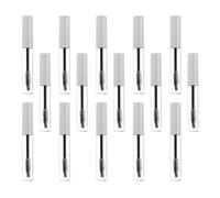 IWOWHERO 15 Pièces Lot de 15 Tubes à Mascara Vides 10 Ml, Flacons Ronds Transparents et Blancs, Récipients Rechargeables pour Baguette à Cils Portable, Étanches et Adaptés pour Maquillage