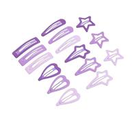 IWOWHERO 15pièces Snap Hair Clips Set Pour Filles Barrettes Étoile Cœur Eau Rectangle Étoile à Quatre Pans Accessoires De Cheveux Mignons Et Pratiques