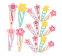IWOWHERO 16 Pièces Floral Hair Clips Set Candy Color Resin Flower Barrettes For Kawaii Soft Clay Hairpins For Versatile Cute Styling Accessories