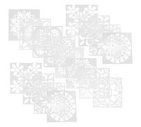 IWOWHERO 16 Pochoirs de Mandalas à Peindre en Plastique Solide, Modèles de Dessin Colorés pour Garçon et Filles, Outils Créatifs pour Filles et Garçons, Kit de Peinture pour Activités