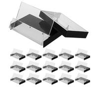 IWOWHERO 18 Pcs Boîte de Rangement Grosse Capacité pour Cassettes Audio Vintage en Plastique PS Noir et Design Protecteur, Voyages Rassemblements Sociaux