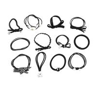 IWOWHERO 1ensemble Élégant Lot De Élastiques à Cheveux Avec Perles Immitation Accessoires De Coiffure Pratiques Et Esthétiques Pour Femme Élastiques De Queue De Cheval Noir Un Coffret