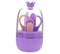 IWOWHERO 1ensemble Trousse De Soin Pour Garçon Fille s Coupe Manucure Nés Avec Boîte De Rangement Adorable Couleur Violette Pour De Naissance Voyages