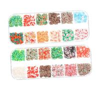 IWOWHERO 2 Boîtes Boîtes Décorations Ongles Pâte Polymère de Noël Accessoires DIY Compartiments Décoration Ongles Festive Hivernale