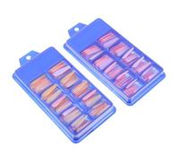 IWOWHERO 2 Boîtes Ongles Moyens Patchs Détachables Conseils Pleine Couverture pour Manucure DIY Accessoires Press Nails pour Femmes