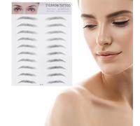 IWOWHERO 2 pièces Autocollants Sourcils Transfert Imitation Pochoir Sourcils Naturels pour Femmes et Hommes Temporaires Faciles à Utiliser Rapide et Réaliste Kit de Noir