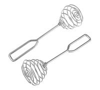 IWOWHERO 2 pièces Batteurs à Œufs Inox Ustensiles de Cuisine Fouets Manuels pour Mélanger et Fouetter avec Poignée Carrée Ergonomique