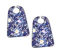 IWOWHERO 2 pièces Bavoirs Adultes Imperméables Polyester Lot de Protection Repas Compacte et Confortable pour Seniors et Adultes