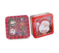 IWOWHERO 2 Pièces Boîte Cadeau Tôle pour de Noël Coffret de Rangement Polyvalent pour Friandises Décorations et DIY