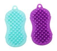 IWOWHERO 2 pièces Brosse de Bain Silicone Douce et Ergonomique pour Massage Corporel et Lavage des Cheveux Stimule la Circulation Sanguine Accessoire de Multifonction pour Peau Sensible et
