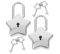 IWOWHERO 2 pièces Cadenas Étoile Petit Format avec Clé pour Journal Intime Cadenas DIY Léger et Portable Serrure Décorative pour Boîte à Dos Idée Cadeau Femme