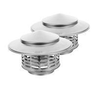 IWOWHERO 2 pièces Couvercle de Cheminée INOX Protection Pluie Toit Robuste Anticorrosion Accessoire Conduit Ventilation