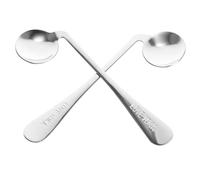 IWOWHERO 2 pièces Cuillère Courbée Inoxydable Ustensiles Adaptatifs pour Garçon Fille et Personnes Âgées Poignée Ergonomique Confortable Facile à Nettoyer et Sécurisée pour Lapprentissage