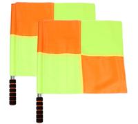 IWOWHERO 2 pièces Drapeaux Arbitre Football Lot Drapeaux Main Étanches Acier Inox Poignée Antidérapante pour Match Course et Sport Extérieur