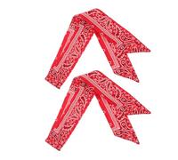 IWOWHERO 2 Pièces écharpe Bandeau de pirate cheveux foulards pirate bandeau rouge bandeaux bandeau foulard pour cheveux bandeau disco bandeau pirate adulte rubans de cheveux chiffon