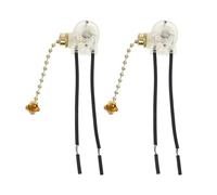 IWOWHERO 2 pièces Interrupteur à Chaîne Solide pour Lampe de Bureau Accessoire Plafonnier Interrupteur Silencieux à Tirette Remplacement pour Lampe Murale Table Lot de Doré