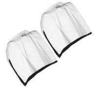 IWOWHERO 2 Pièces Lot de 2 Cagoules de Maquillage Lavables en Tissu Doux Noir, Filet à Cheveux Fermeture Éclair, Protection Coiffure et Maquillage pour Cabine D'essayage, Enterrement de Vie