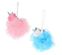 IWOWHERO 2 pièces Lot de Éponges de Bain Moussantes Exfoliantes Cartoon Boules de Portables pour Gommage Corps Nettoyage Doux Design Suspendu pour Femmes et Hommes