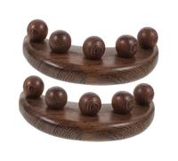 IWOWHERO 2 pièces Massage Bois Gua Sha pour Visage et Tête Outil Manuel de Sculpture avec Perles Convexes Forme de Croissant Massage des Points Acupuncture Robuste et