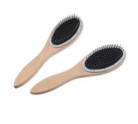 IWOWHERO 2 Pièces peigne en bois hair charms hair toppers hair brush peigne démêlant peignes à cheveux pour coiffer brosse à extensions de cheveux brosse à cheveux en bois Acier inoxydable