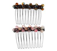 IWOWHERO 2 Pièces Peignes Latéraux Décoratifs Acétate avec Fleurs Accessoires Floral Élégants pour Femmes Peignes à Large Denture pour Coiffure Polyvalente et Événements