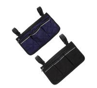 IWOWHERO 2 pièces Pochette Multi-poches avec Bande Réfléchissante de Rangement Latéral pour Accoudoir Organiseur Pratique pour Fauteuils et Déambulateurs Lot