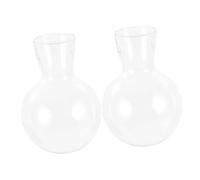 IWOWHERO 2 Pièces Vase en Bois planteur de bulbes hydroponique Vase hydroponique Vase Suspendue Vase Transparent vases en Verre pour centres de Table décor de Vase à la Maison Vase à Eau
