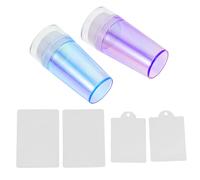 IWOWHERO 2 Sets Planche à Découper pour Tampons à Ongles Accessoire d'Impression Nail Art Léger et Compact pour Manucure Professionnelle