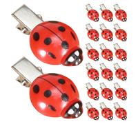 IWOWHERO 20 Pcs Pinces à Cheveux Décoratives Mignonnes en Résine et Métal Forme de Ladybug Accessoires pour Cheveux pour Filles et Étudiantes pour Fêtes et École