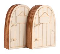 IWOWHERO 20 pièces Miniature Wooden Fairy Doors with Message Boards Creative Garden Adornments for Outdoor Decoration Unpainted Elf Door Models for Custom DIY Crafting