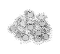 IWOWHERO 20 pièces Pendentifs Tournesol Base Alliage Supports Cabochon Verre Cadre pour Bijoux DIY Collier Boucles Oreilles Argent Ancien