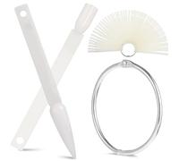 IWOWHERO 200 pièces Palette Présentoir Ongles Couleur avec Anneaux Bâtonnets Éventail Pratique pour Entraînement Manucure Débutants et Salons Supports Faux Ongles Réutilisables pour Nail