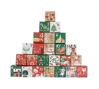 IWOWHERO 24 Pièces Boîtes à Pommes Numérotées Papier Premium Coffret Cadeau de Noël Décoratif pour de Friandises et Petits