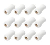 IWOWHERO 24 Pièces Boutons de Pompons en Bois pour Cordons de Stores | Accessoire Blanc Simple, Pose Facile et Usage Pratique, pour Restauration et Décoration de Fenêtre