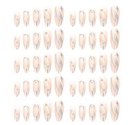 IWOWHERO 24 Pièces Faux Ongles Courts à Coller 24 Pièces Forme Cercueil avec Motif Flamme Argentée et Clous Rivets Décoratifs, Autocollants Réutilisables pour Manucure Femmes