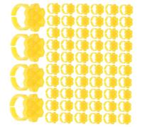 IWOWHERO 250 Coupelles en Plastique Jaune Hexagonales pour Colle à Cils 7 Compartiments en Nid D'abeille, Application Précise et Portable pour Extensions de Cils Professionnelles