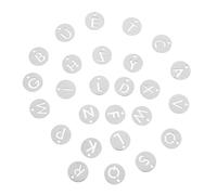 IWOWHERO 26 pièces Breloques Lettre Acier Inoxydable Pendentifs Ronds Gravés pour Fabrication Bijoux DIY Colliers Porte-clés Tags Résistants et Légers