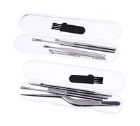 IWOWHERO 2Ensembles Kit de Cuillères Acier Inoxydable pour Nettoyage Oreilles de Outils de Retrait de Cire Oreille Matériau Durable Sûr pour Usage
