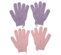 IWOWHERO 2paires Gants De Douche Exfoliants Roses Lot Pour Bain Et Corps Élimination Des Peaux Mortes Nettoyage Complet