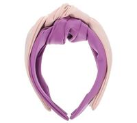 IWOWHERO 2pcs Bandeaux pour Femmes en Tissu Uni, Design Noué Flexible, Couleur Violet et Rose, Accessoires de Cheveux Stylés pour Maquillage et Rendez-