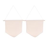 IWOWHERO 2pcs Bannière Murale Beige en Coton Polyester et Bois, Décor Unique pour Chambre D'garçon et Filles, Résistant Déchirure, pour Bureau ou Porte